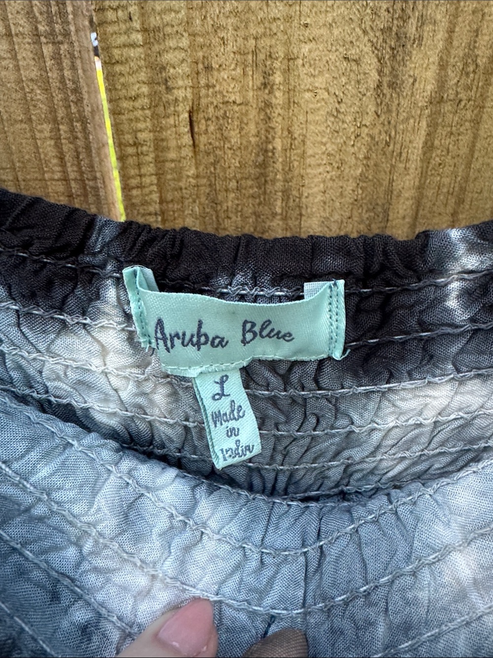 Aruba Blue tie dye wide leg pants, size Large - Picture 3 of 4